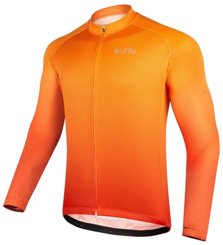 ROTTO Cykeltröja för män, långärmad färgtoningsserie