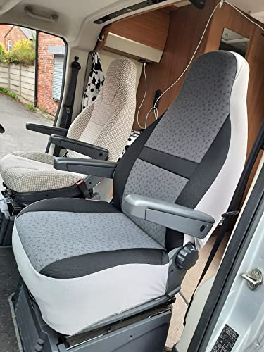 Rossini Motorsports Fiat Ducato Baujahr: 2000 - 2022 Wohnmobil Sitzbezüge New Schwartz Grau MH-1018