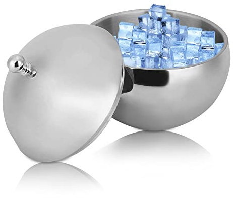 Secchiello Ghiaccio Acciaio Inox,2L Porta Ghiaccio Secchiello Ghiaccio Vino,Secchiello Portaghiaccio con Coperchio,Contenitore per Secchiello per Il Ghiaccio Champagne