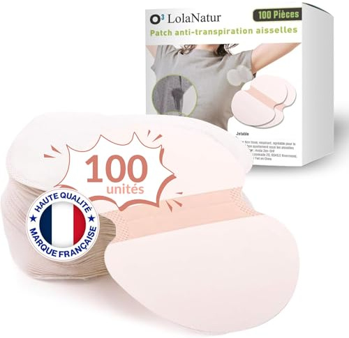 Anti Transpirant Aisselles 100 Patch anti transpiration protection 24H | Protege Aisselles Transpiration, Coussinet anti-transpirant, anti-aureoles - Invisibles pour Homme et Femme (100)