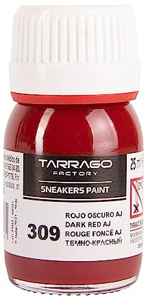 Tarrago Schuhfarbe Dunkelrot AJ 309 25 ml Flasche mit Pinsel und Schwamm für Glattleder, Kunstleder oder Canvas
