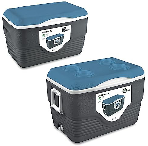 your GEAR Yukon 66 L + 32 L Kühlbox Set mit 2 passiven Kühlbehälter PU Thermo-Box Kühltasche Isolierbox warm & kalt