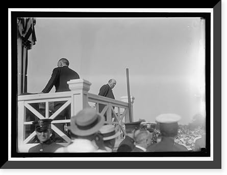 Historic Framed Print, SHADOW LAWN, NJ. SUMMER WHITE HOUSE. NOTIFICATION CEREMONIES. SEN. OLLIE JAMES, RIGHT, 17-7/8 x 21-7/8