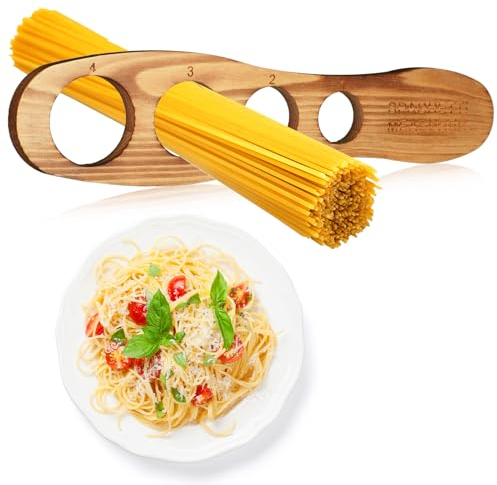 GlikCeil Wood Spaghetti Measurer Tool 4 Holes Pasta Measuring Portion Control Gadgets Kitchen Accessories Quick Pasta Measuring Tool for Kitchen Cooking Tool,(MEL-GlikCeil-319)