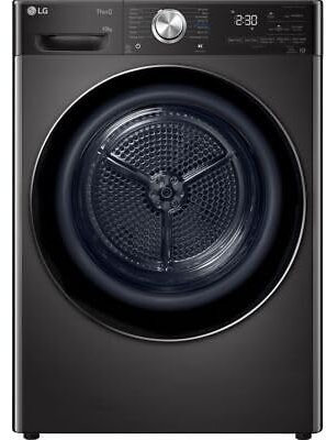 LG Dual Dry™ FDV1110B Wifi Connected 10Kg Heat Pump Tumble Dryer - Platinum Black - A+++ Rated