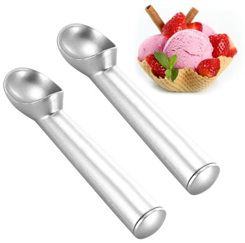 2 Stück Eisportionierer, Antihaft-Eiskugelportionierer, Professioneller Antihaft-Eislöffel Portionierer, Eisportionierer aus Aluminiumlegierung, für Gelato, Keksteig, Sorbet, Mandel