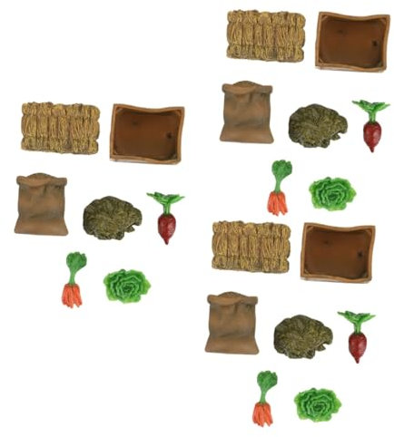 Kisangel 21stücke Teiliges Von Miniatur Farm Zubehör Für Kreative Sandkasten-Dekoration Realistische Garten Und Farmmodelle Für Miniatur-landschaften Und -projekte