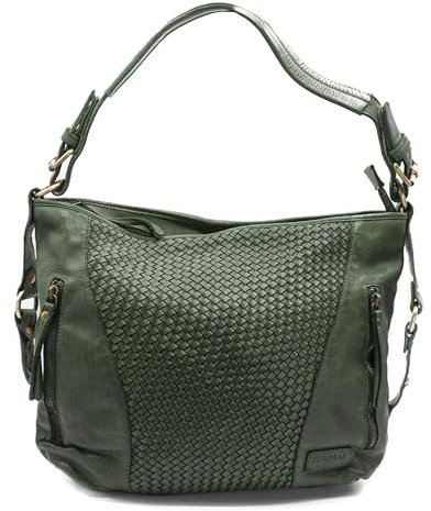 Zerimar Geflochtene Umhängetasche für Damen | Ledertaschen aus Spanien | Damen Ledertasche mit verstellbaren und abnehmbaren Schultergurten | 4 Taschen mit Reißverschluss