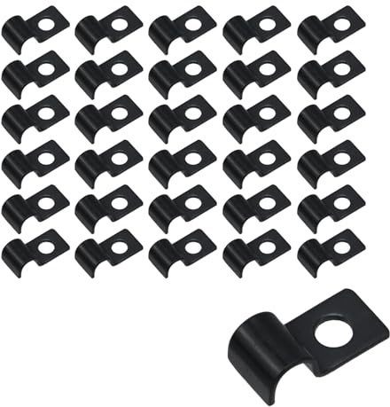 Wealrit Rohrschellen mit einem Loch, für Leitungen, verstärkte Rippe für EMT-Rohrbefestigung, 6 mm, Schwarz, 30 Stück