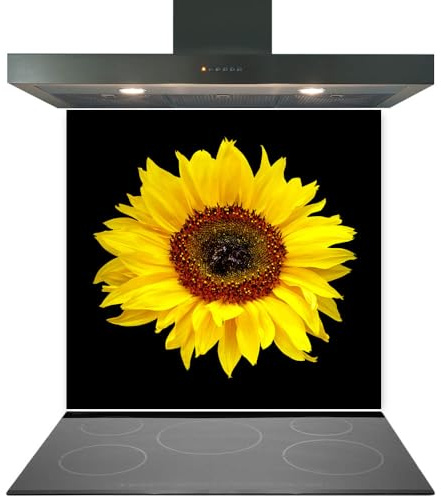 Glass Kitchen Splashback Panel – Design 2022, 60x60cm, 6mm Toughened Heat Resistant Tempered Glass Hob Backsplash with Polished Edges, Easy Clean Cooker Wall Protector for Modern Kitchen Cooker & Hob