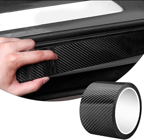 SDLDEER Lámina de carbono para coche, 10 cm x 3 m, color negro, fibra de carbono, protección para umbrales, lámina protectora universal para la pintura del coche