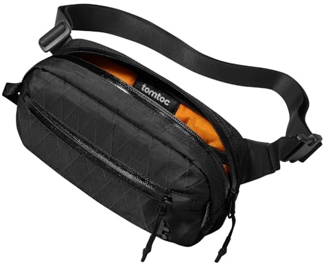 tomtoc 1.5L X-Pac Sling Bag with RFID Blocking, Crossbody Bag Minimalist Chest Shoulder Pack for Men/Women, Water-resistant Lightweight Casual Funny Pack for Travel, Daily Commute