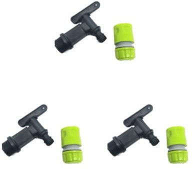 Accessoires Pour Tonneaux De Pluie 3PCS Replacement IBC Barrel Water Butt Tap Rain Barrel Water Tank 3/4in Faucet Garden Water Barrel Water Tank Spout Valve Montage Du Collecteur De Pluie(Style E 3pcs