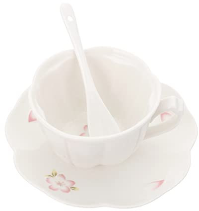 IMIKEYA 1 Juego Taza De Café y Plato Tazas De Cafe Con Leche Taza De Con Platillo Tazas De Café Antiguas Tazas De Café De Porcelana Vajilla De Boda Té De Porcelana Cerámica