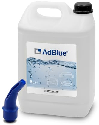 ERRECOM AdBlue® Diesel Engine Additive with Easy-Pour Spout, for NOx Emission Reduction Based on Urea, Conforms to ISO 22241-1, 5L Tank