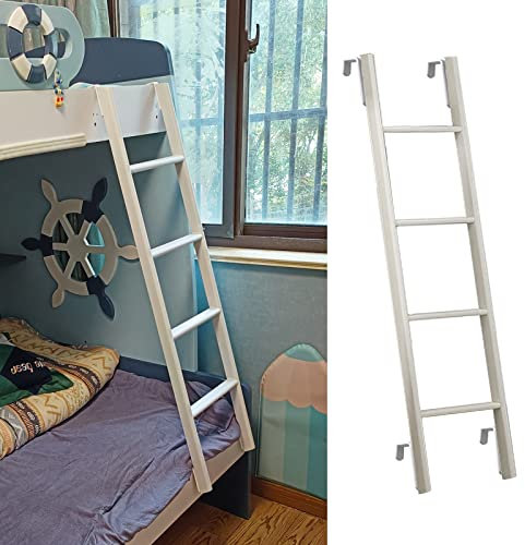 SZITW Échelle de lit superposé pour dortoir de Caravane, Camping-Car, Longue échelle réglable en métal Blanc avec Crochets, échelles superposées pour Chambre à Coucher 116/130/140/150 cm (Taille :