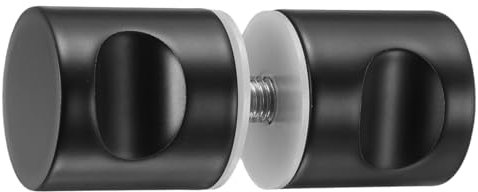sourcing map Poignées de porte en verre, poignées de porte de douche coulissantes rondes d'un côté avec matériel à vis, pièces de rechange pour porte en verre de 6 à 18 mm (noir, type colonne)