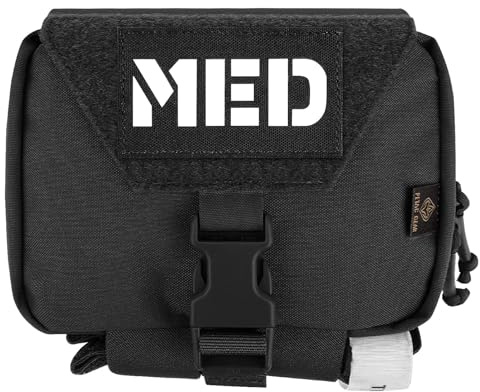 PETAC GEAR Pochette médicale tactique indéchirable pour premiers secours IFAK Pochette Molle et ceinture horizontale en plein air Sac de survie d'urgence