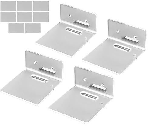 4-Pack Clear Acrylic Floating Wall Shelves, L-Shaped Router Stand, Mini Wall-Mounted Shelf Small Corner Shelf for Bedroom Bathroom Book Speaker Hanging Shelves for Bedroom, Office, and Living Room