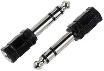 JZK 2 adaptadores de conector de auriculares de 6,35 mm macho a hembra de 3,5 mm, adaptadores de enchufe de audio estéreo, para piano digital, teclado, auriculares