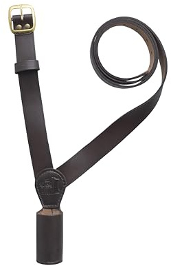 Brown Leather Flag Carrier Pole Holder Cross Belt, Right Shoulder Flag Carrying Belt for Adults Genuine Leather Shoulder Strap with Brass Buckle for Military, Honour Guards & Ceremonial Use
