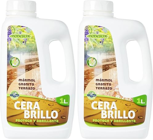 Monestir Cera Brillo Suelos Mármol - Terrazo - Granito 1L (Paquete de 2)