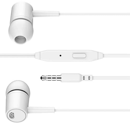 Uqezagpa Auriculares intrauditivos con micrófono con cancelación de ruido, conectores de 3,5 mm, auriculares para teléfonos inteligentes, computadoras, auriculares con micrófono para PC