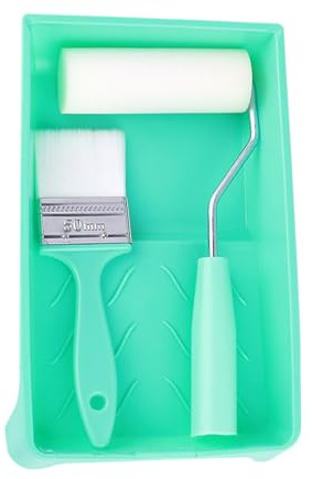 Foam Lackwalzen Set, Kompaktes Kurzstreifen-Lackwalzen, Langlebige Schaumstoff- Und Stoffwalzen, Umfasst Lackschalen, Wiederverwendbare Lackschale, 23x14,5 X 4,5 Cm Für Türen Decks Schränke Zäune Hand