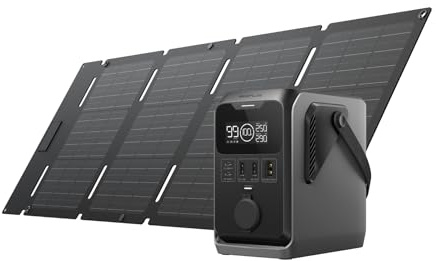 Estación de energía ECOFLOW Trail 300 DC con panel solar 45W, baterías LFP 288Wh, generador solar 300 W, carga rápida, 5 puertos de salida, entrada solar/vehículo, para camping, viajes, emergencias