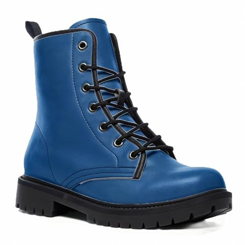 Maimeili Botines de tobillo para mujer en color sólido con degradado y bloque de color – Estilo moderno, plataforma casual de cuero para viajes, diario, fiestas, Halloween y Navidad