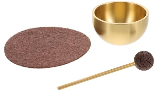 VICASKY Set di Ciotole Cantanti Mini in Metallo con Mazza e Cuscino in Feltro per Yoga e Meditazione, Toni Puri e Armoniosi per Armonia del Chakra del Cuore