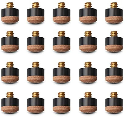 CZ Store Puntas de Taco de Billar |Juego de 20|✮✮GARANTÍA DE por Vida✮✮- Tornillos, Virola de Cuero, Caja de Almacenamiento - Accesorios para Cañas y Tacos de Pool y Snooker