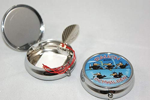 Hösti Taschenascher Rauchschwalben ca.5x2cm Metall