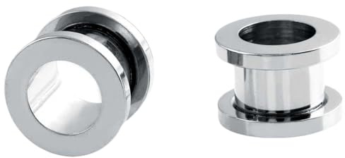 Lieson Ohr Tunnel Flesh, 2 Stück Edelstahl Tunnel Set Silber Creolen Ohr Tunnel Piercing Schmuck