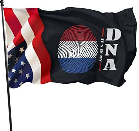 Bandera De Jardín Está En Mi Adn Bandera De Holanda Banners Impermeable Banderines Pancarta Reforzada Bandera Balcón Para Piratas Hogar Eventos 90X150Cm