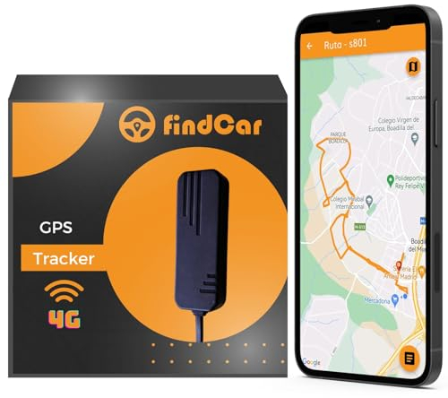 FindCar - Traceur GPS 4G pour Voiture Moto et Camion avec Connexion Directe à la Batterie et Carte SIM Intégrée, Suivi avec Application, Alerte Antivol Zone Sécurisée et Excès de Vitesse