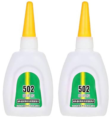 Generic 502 Sekundenkleber, schnell trocknender Spezialkleber, schnell trocknender Cyanacrylat, starker Klebstoff, schnelle Bindung, Leder, Gummi, Metall usw., für den täglichen Gebrauch im Büro