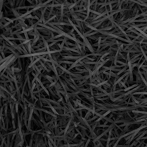 Mamiddle Paglia per Cesti Decorativa - 50g Raffia per Riempimento Regali, Filler per Cestini, Scatole e Decorazioni - Materiale per Party, Matrimoni, Natale (Nero)