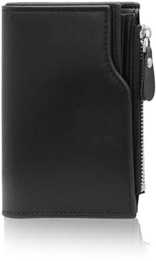AdiStylinno Carteras para Hombre, Minimalistische Billetera Hombre con 11 Ranuras, Monedero Hombre Múltiples Compartimentos Monedero Hombres Pequeña (Negro)