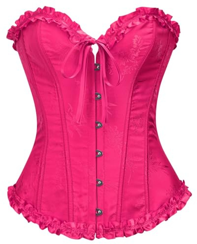 Bslingerie Women Vintage Cottagecore Corset Top Floral Lace Up Bustier Tops