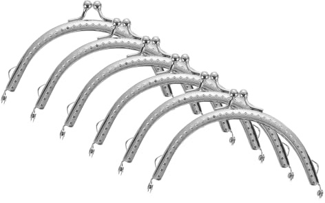 QUARKZMAN 6pcs Marco de Bolso de Metal, 10.5cm/4.1 Arco Vintage con Cierre de Beso para Hacer Bolsos, Bolso de Mano, Monedero, Bolso de Embrague, Repuestos de Hardware de Marco (Plata)