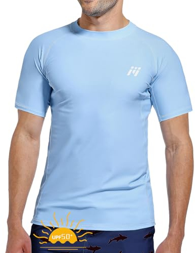 MEETWEE Camiseta Natación Hombre, UV Manga Corta/Larga Rash Guard Camiseta de Protección UPF 50＋Secado Rápido Deportes Acuáticos Surf Natación Verano