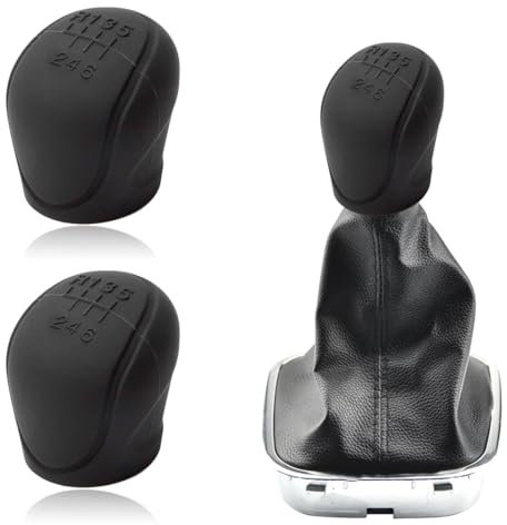 BOPRKTM 2 Piezas Funda Pomo Cambios Marcha Coche Antideslizante Negro Cubierta de Perilla de Palanca de Marchas Pomo Universal para Palanca de Cambios de Coche, para Palanca de Cambios,6 Marchas