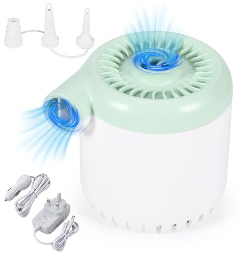 Electric Air Pump, Airbed Pump with 3 Nozzles Rechargeable Electric Pump for Inflatables Quick-Fill Inflator/Deflator Portable Balloon Pump for Air Bed Paddling Pool Float Swimming Ring