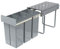 TANYEAR Pattumiera da incasso da cucina, 3 x 10 l, sistema di raccolta differenziata, 2 scomparti, estraibile, con guide telescopiche, da incasso, colore grigio, 48 x 26 x 42 cm