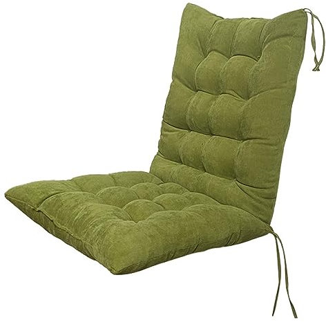 Lot de 2 coussins de chaise de jardin à dossier haut - 100 x 45 cm - Respirant - En fibre creuse - Avec sangles de serrage - Pour chaises longues d'extérieur, chaises longues et chaises à bascule