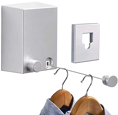 ZIYANZH 4M Retractable Clothesline Wall-Mounted Indoor Outdoor Washing Clothes Hanger Laundry Drying Line Balcony Invisible Lines