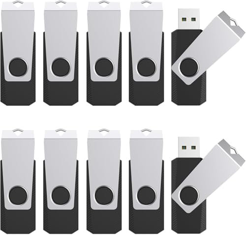 TOPESEL Pack of 100 8GB Bulk USB 2.0 Flash Drive Swivel Memory Stick Thumb Drives Pen Drive (8G, 100 Pack, Black)