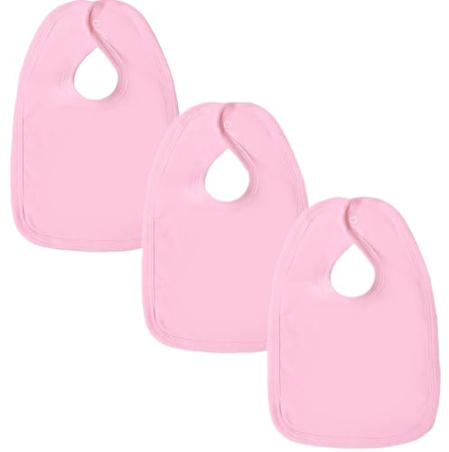 Baban Baby Cotton Dribble Bibs Baby Bibs Teething 3 Pack, Pink