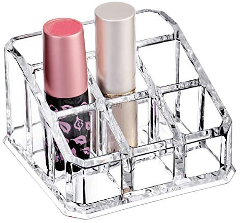 Tabooh Cosmetic Clear Make Up Organiser Acrylic 9 Sections for Lipstick Lip gloss Nail Polish M8203